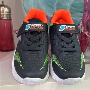 Skechers Black and Orange Sneakers Lightweight Breathable Design